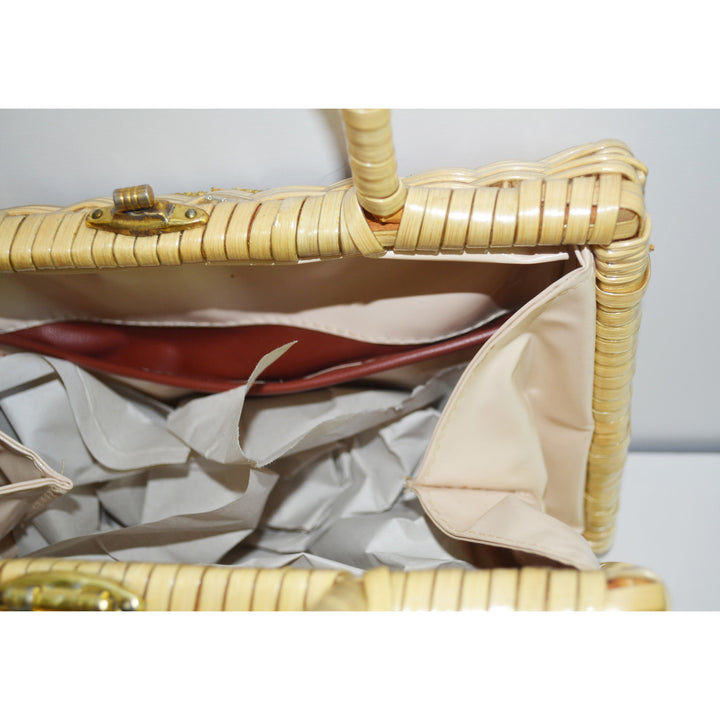 Vintage Sea Creatures Seashell Wicker Purse