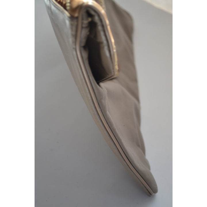 Vintage Brown Patched Reptile Leather Clutch Purse by Hala