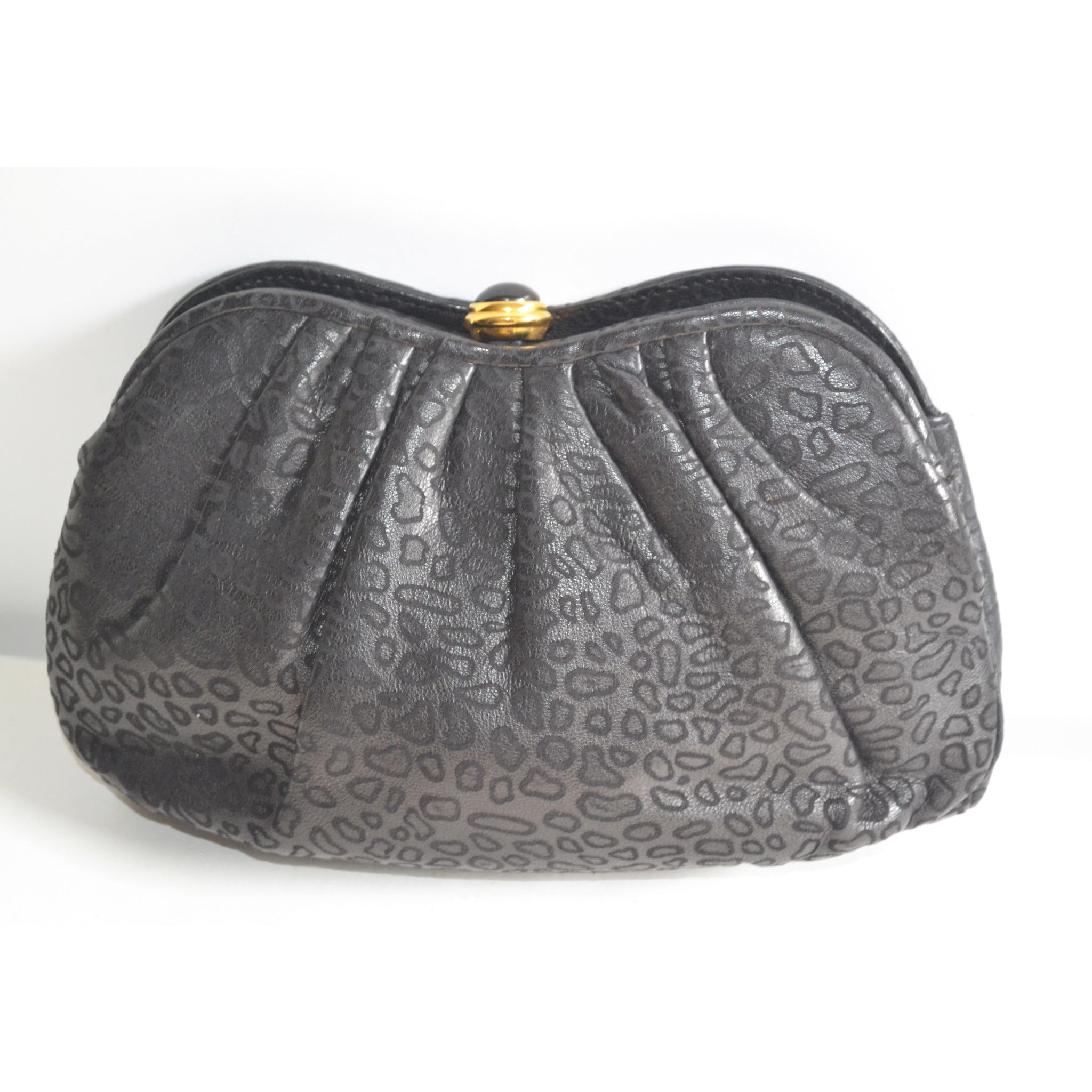 Vintage Gray cheapest Snake Embossed Leather Handbag Purse