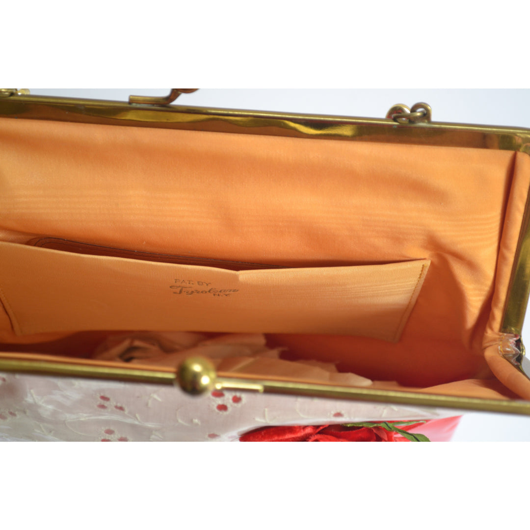 Vintage Red & White Plastic Purse By Tyrolean