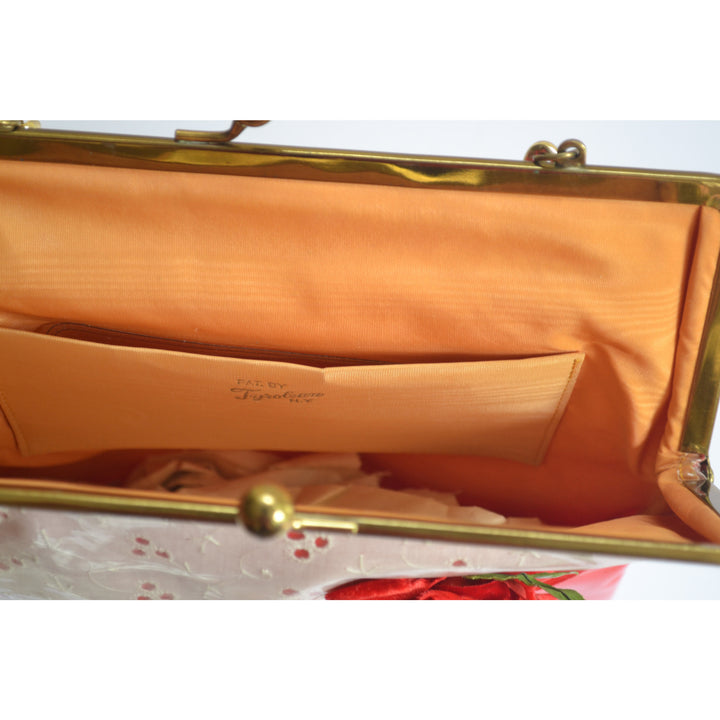 Vintage Red & White Plastic Purse By Tyrolean