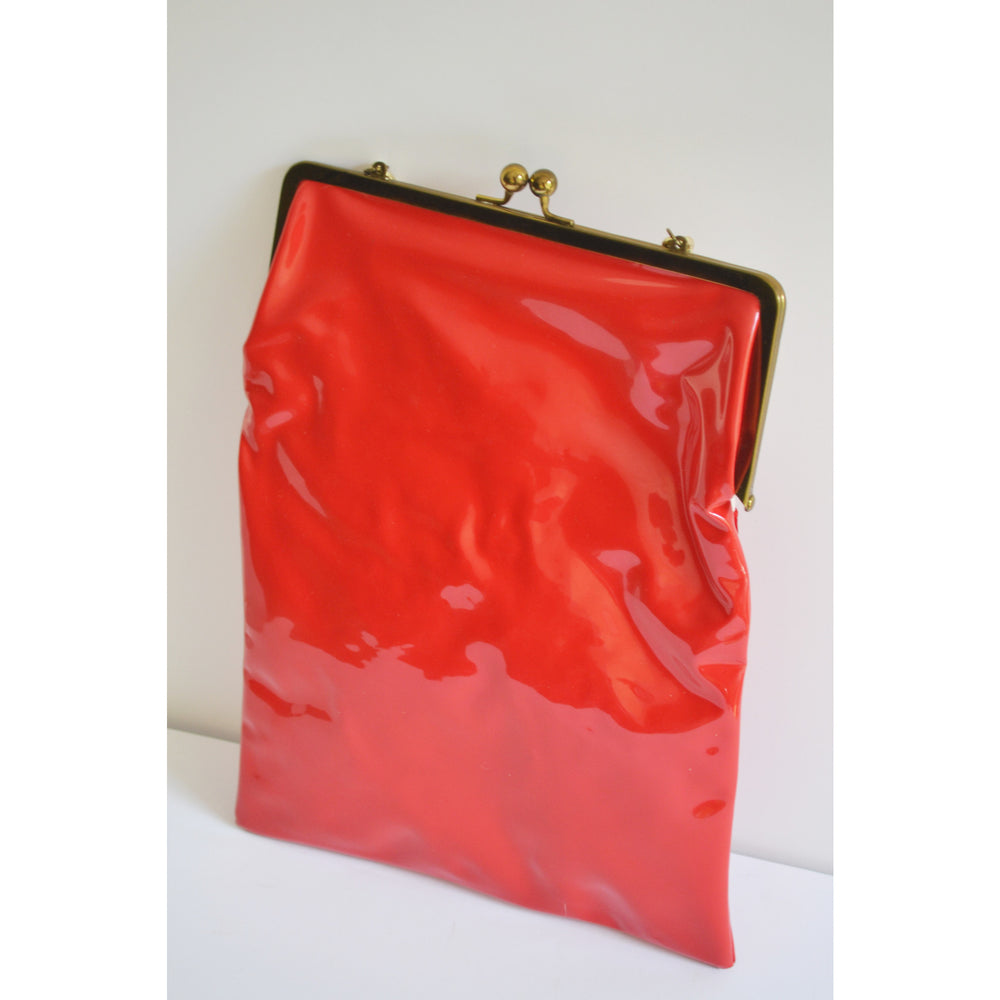 Vintage Red & White Plastic Purse By Tyrolean