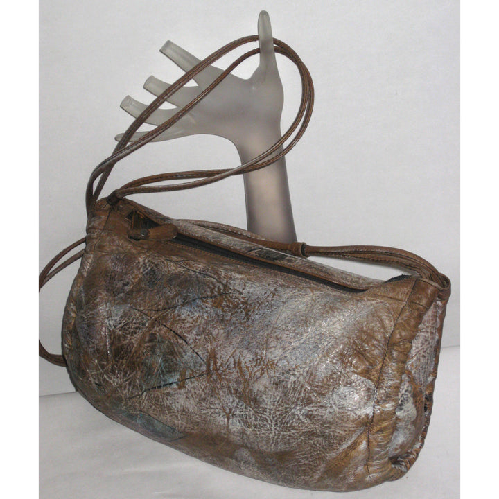 Vintage Wearable Art Leather Purse By Jane Yoo - 1980's