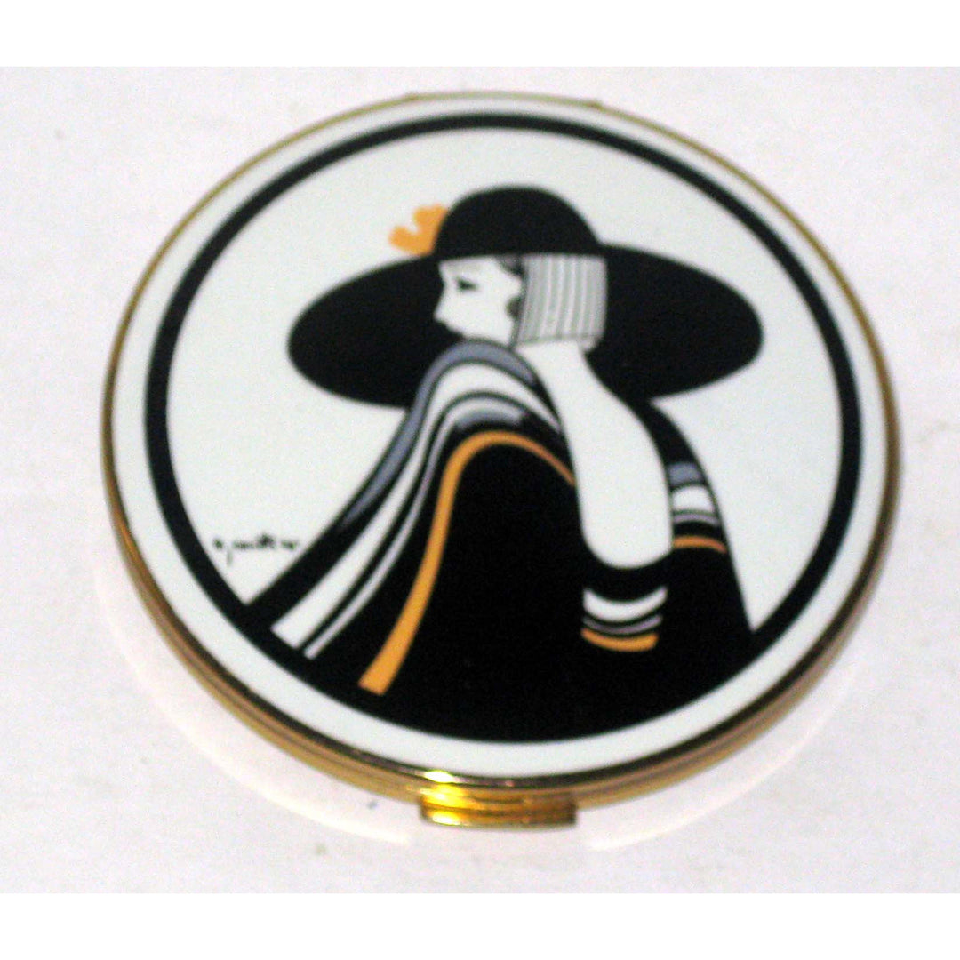 Vintage Art Deco Lady Compact By Stratton