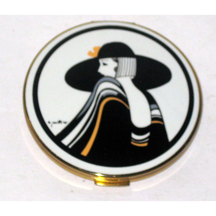 Vintage Art Deco Lady Compact By Stratton