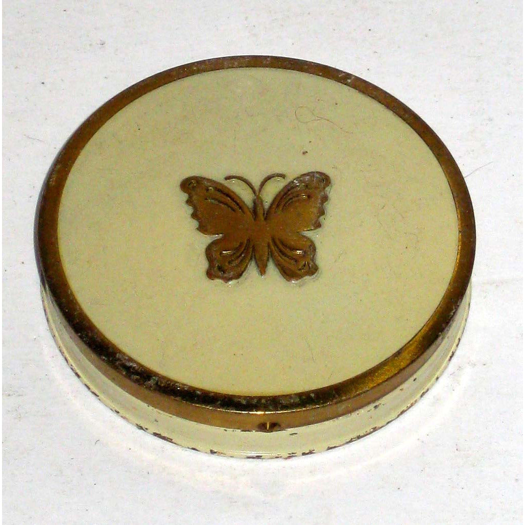 Vintage Cream Butterfly Compact By Lucretia Vanderbilt