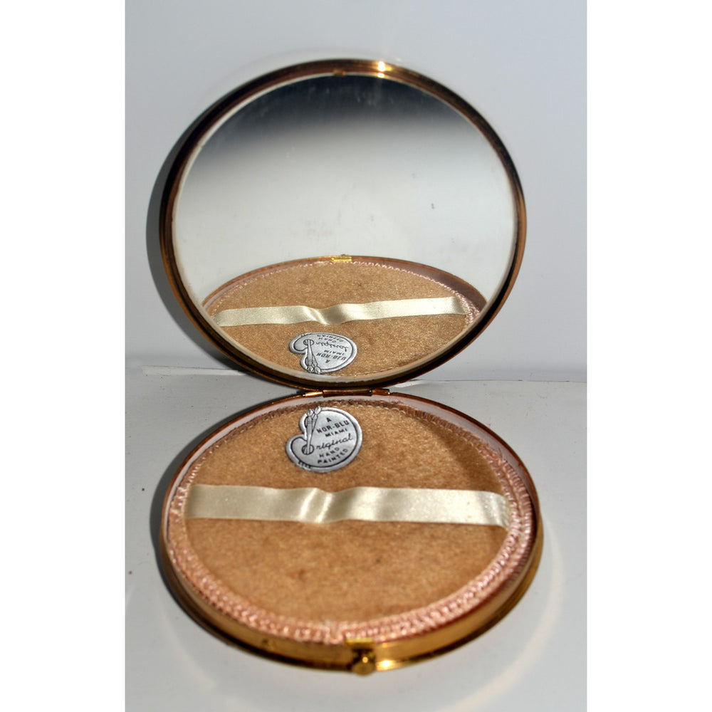 Vintage Enamel Palm Tree Compact By Nor-Blu