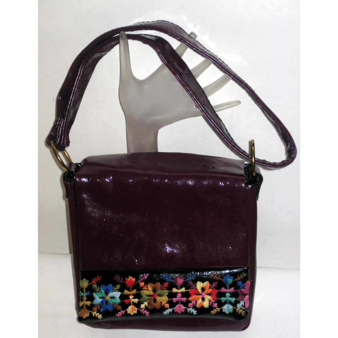 Vintage High Gloss Eggplant Vinyl Purse