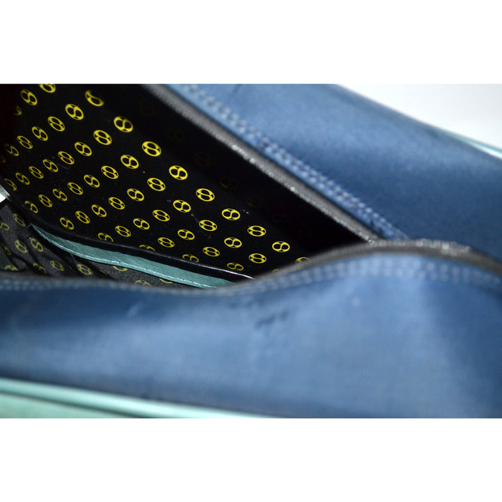 Vintage Blue Nylon Vinyl Travelbag By Safe-way
