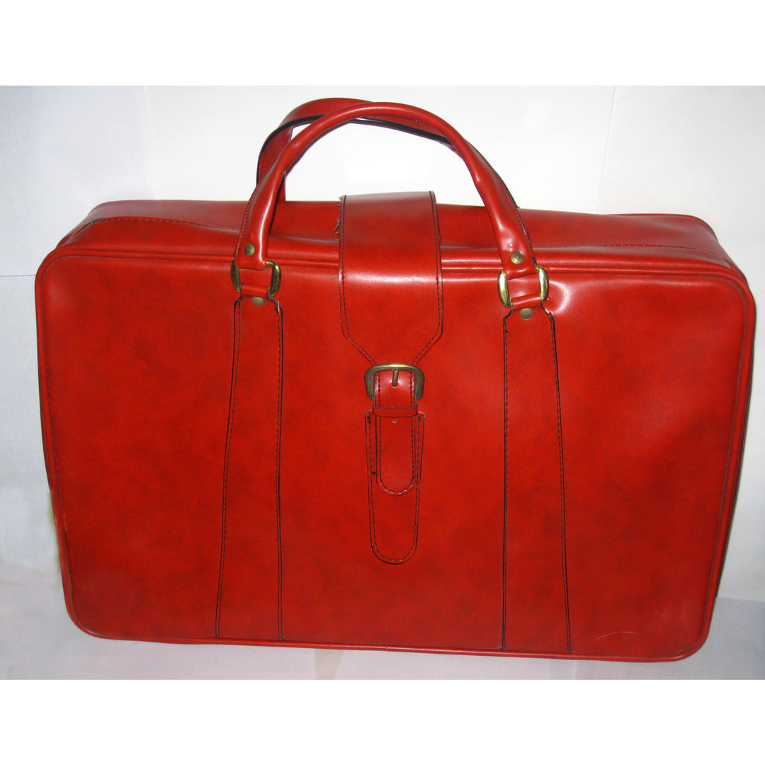 Vintage Red Suitcase By Valigeria Stradellina