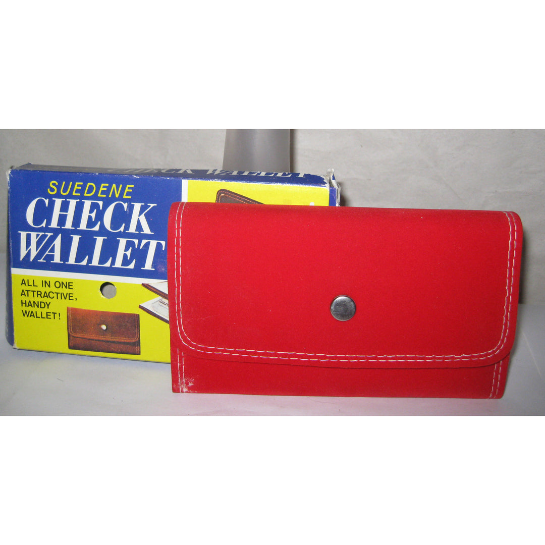 Vintage Red Checkbook Wallet By Suedene