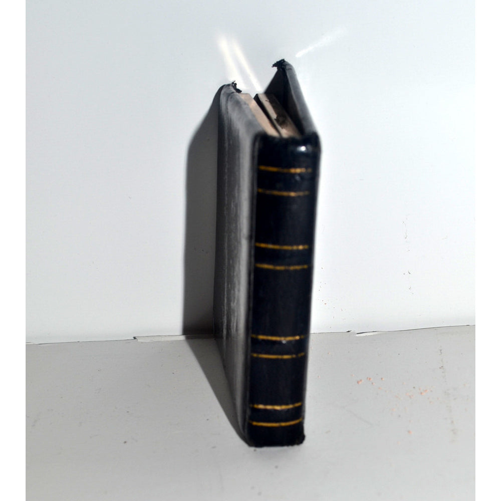 Vintage Black Leather Book Compact By Volupte