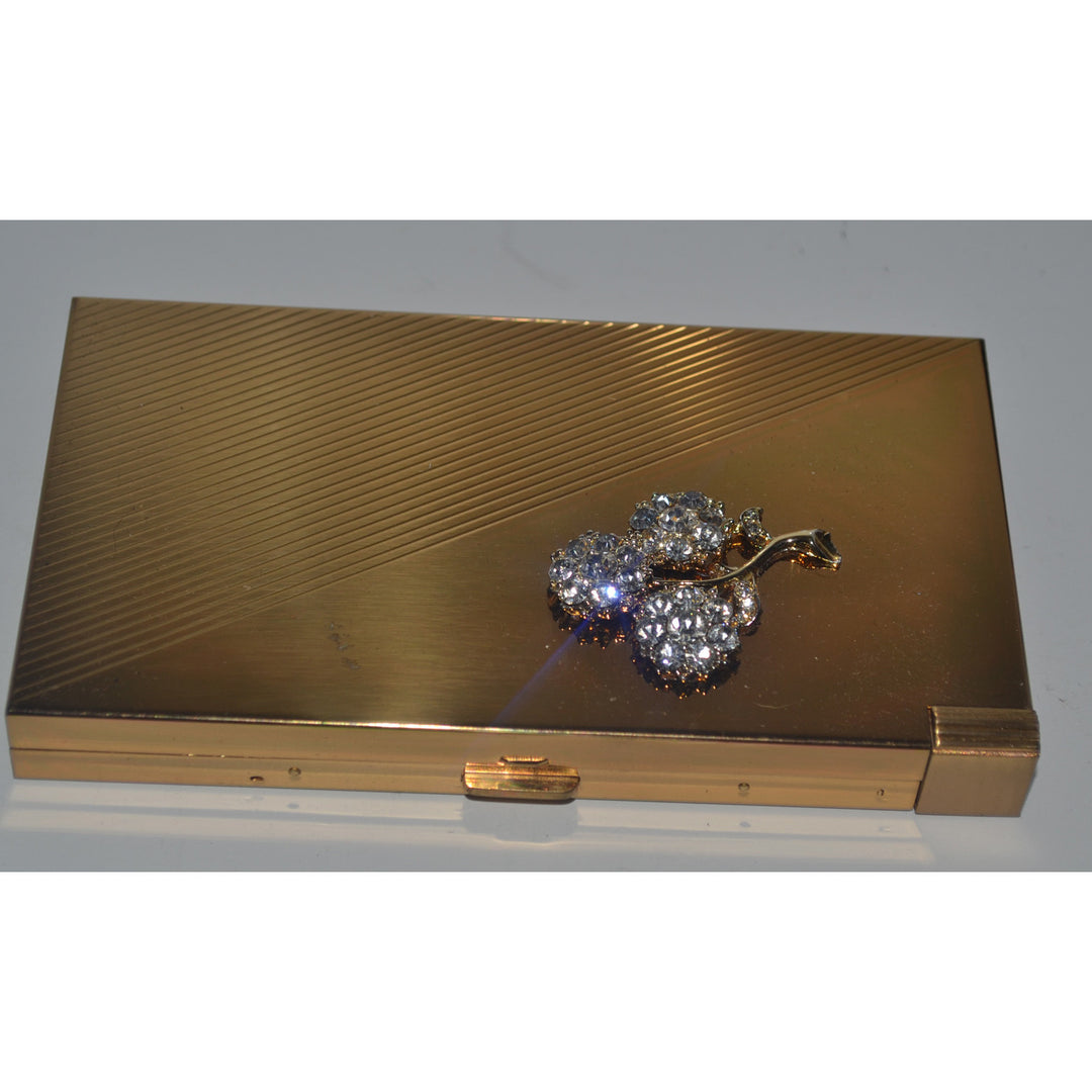 Vintage Rhinestone Carry-All Compact By Volupte