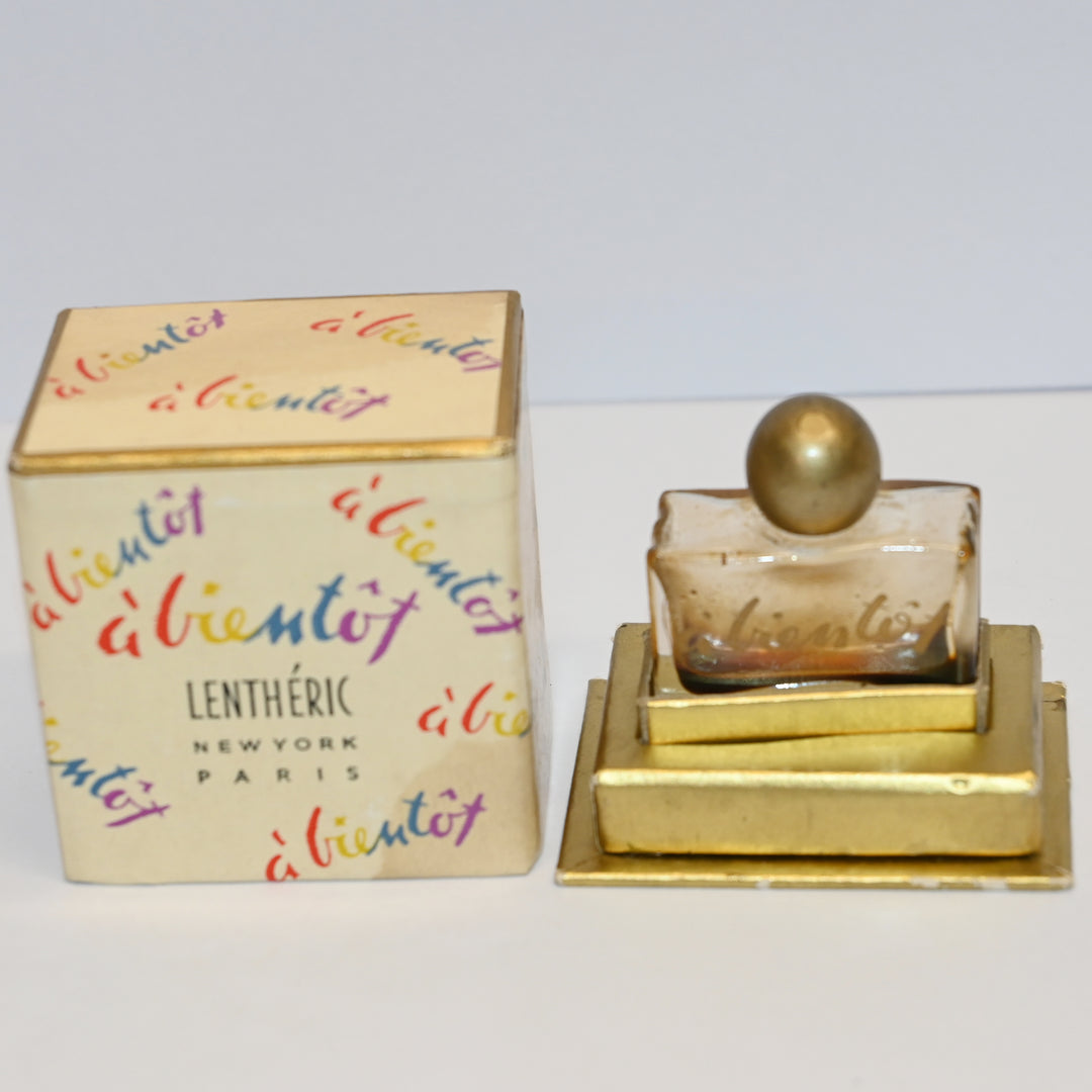 A’Bientot Perfume Mini Bottle By Lentheric — bottle and presentation