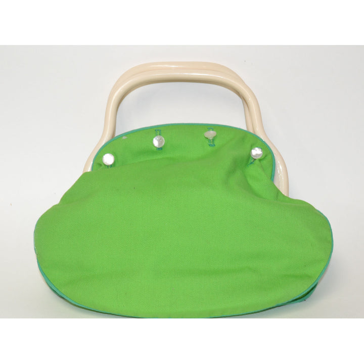 Green Bermuda Bag 1970's Purse With Plastic Snap Handles