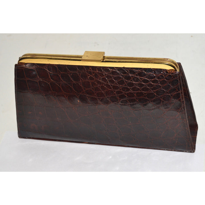 Vintage Crocodile Clutch Purse By Marshall Field 