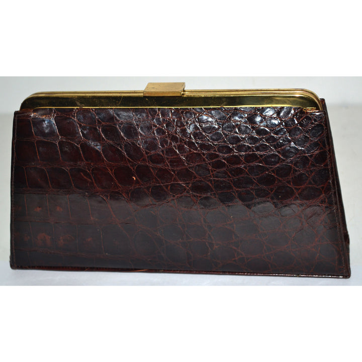 Vintage Crocodile Clutch Purse By Marshall Field 