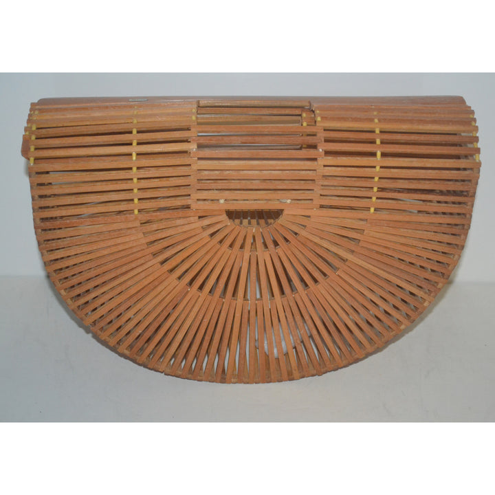 Vintage Natural Bamboo Fan Purse