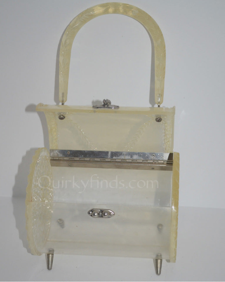 Lucite Barrel Purse