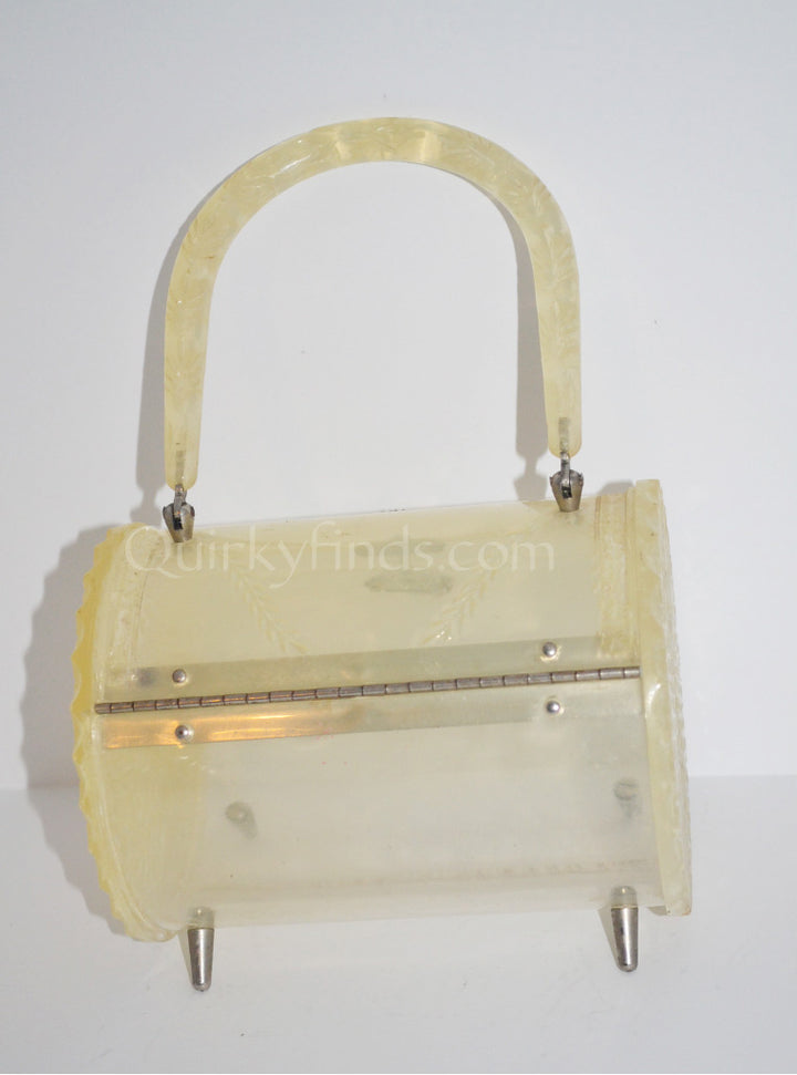 Lucite Barrel Purse