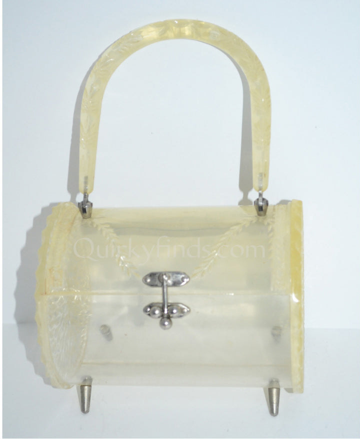 Lucite Barrel Purse