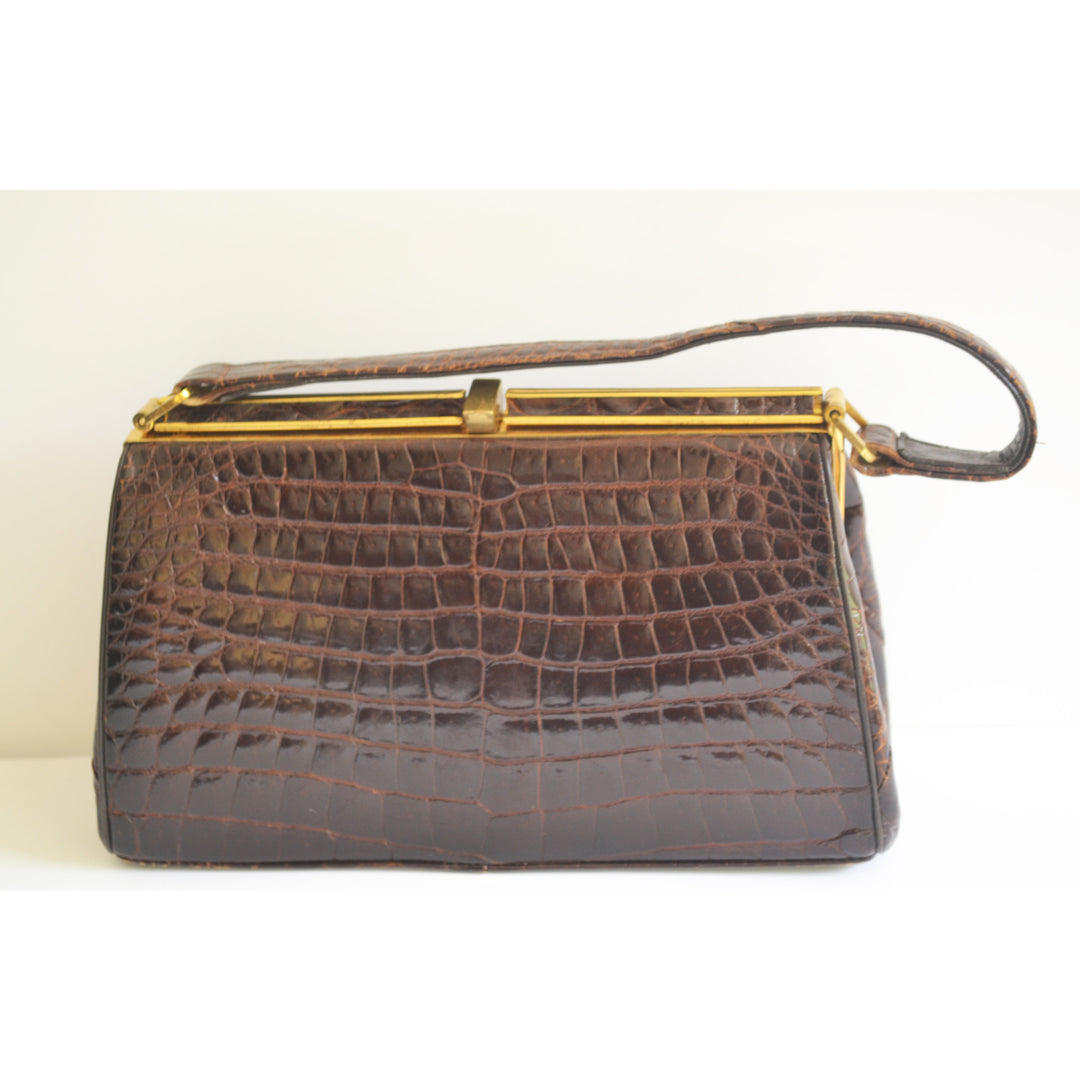 Vintage Brown Alligator Purse By Bellstone 