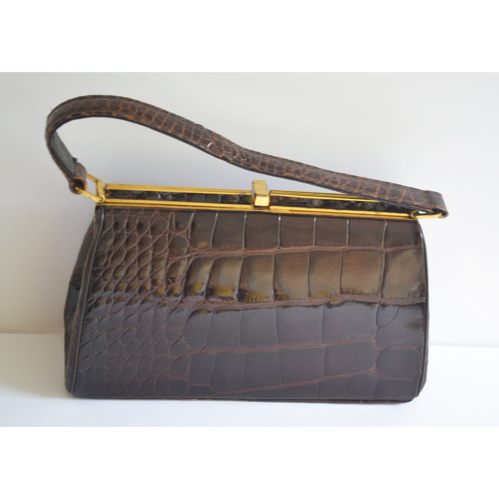 Vintage Brown Alligator Purse By Bellstone 