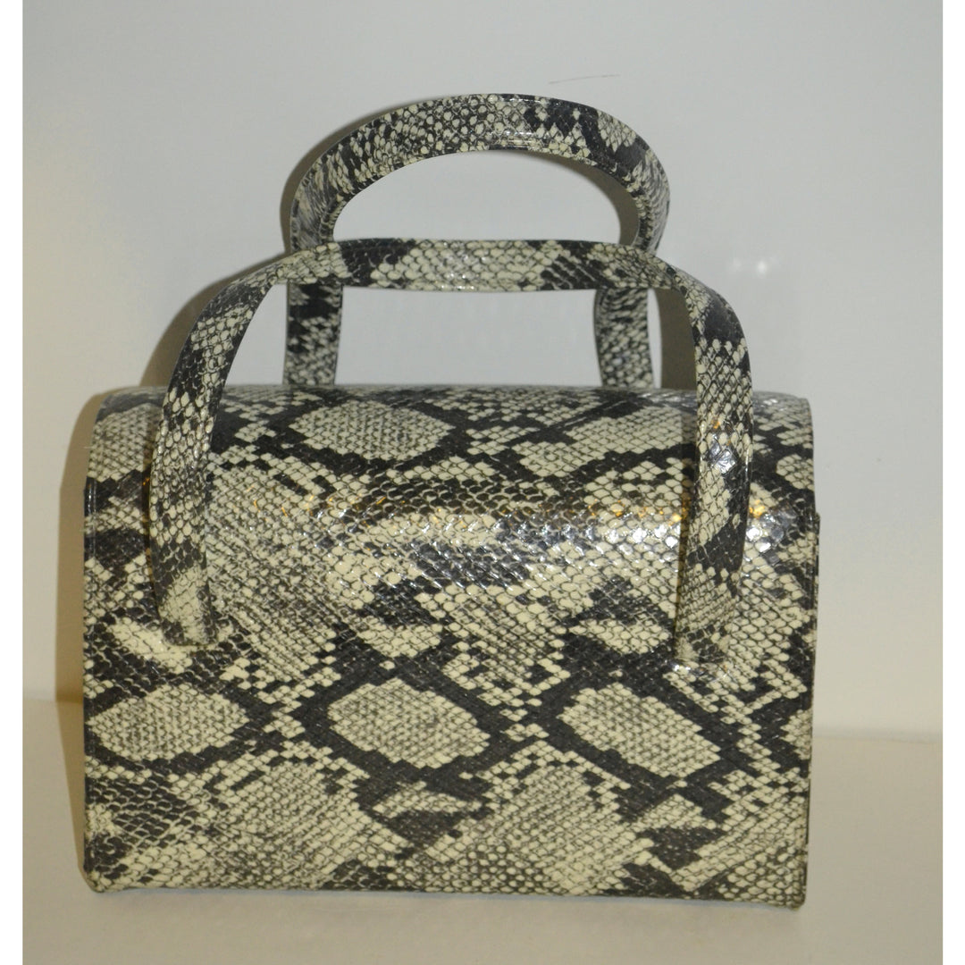 Vintage Black & White Faux Lizard Purse – Quirky Finds