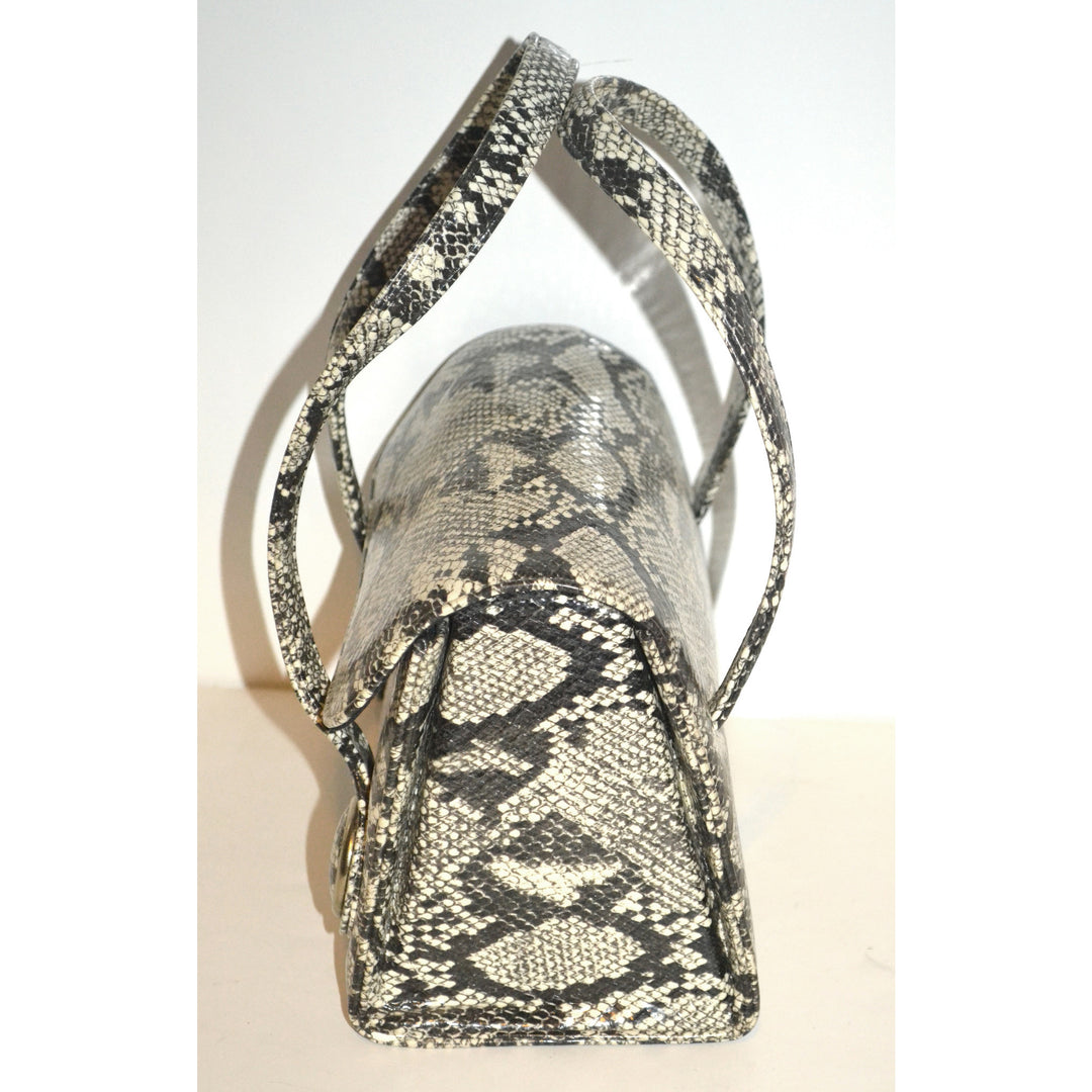 Vintage Black & White Faux Lizard Purse – Quirky Finds