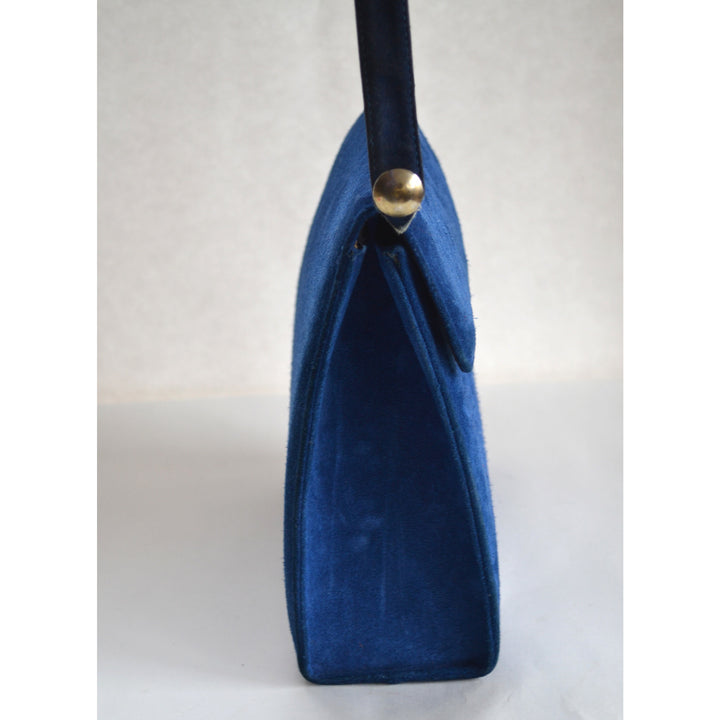 Vintage Royal Blue Suede Purse