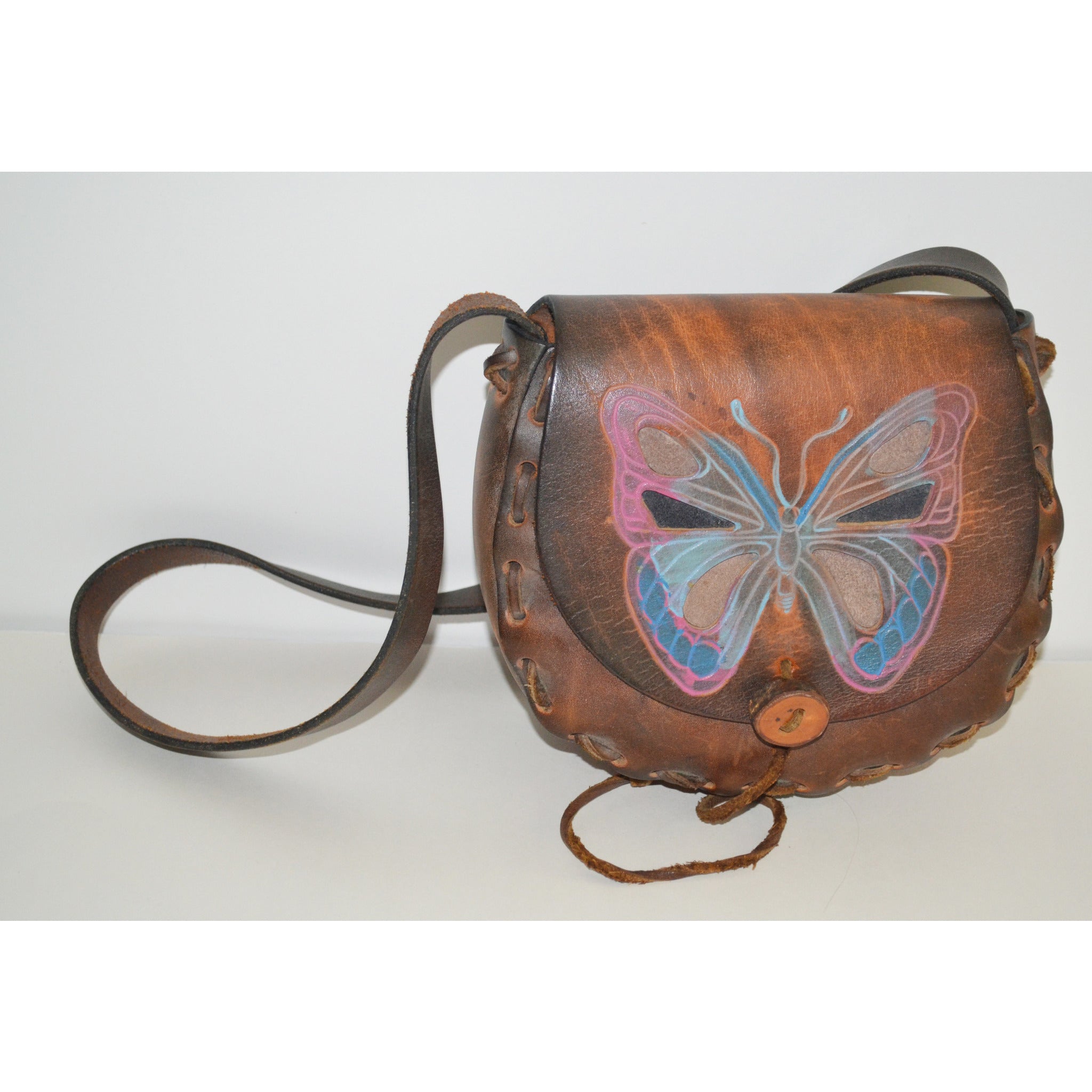 Leather butterfly purse deals