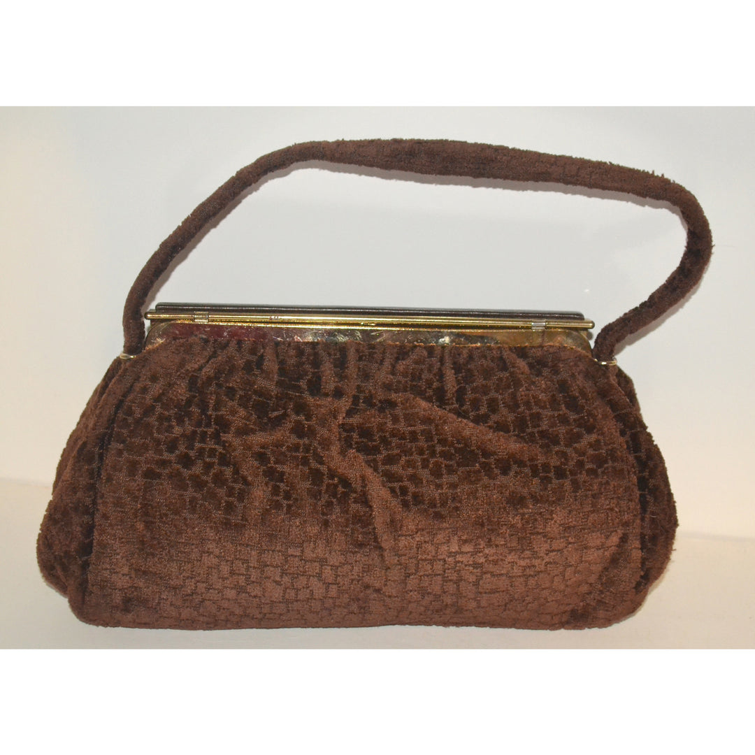 Vintage Cara Brown Carpetbag Purse