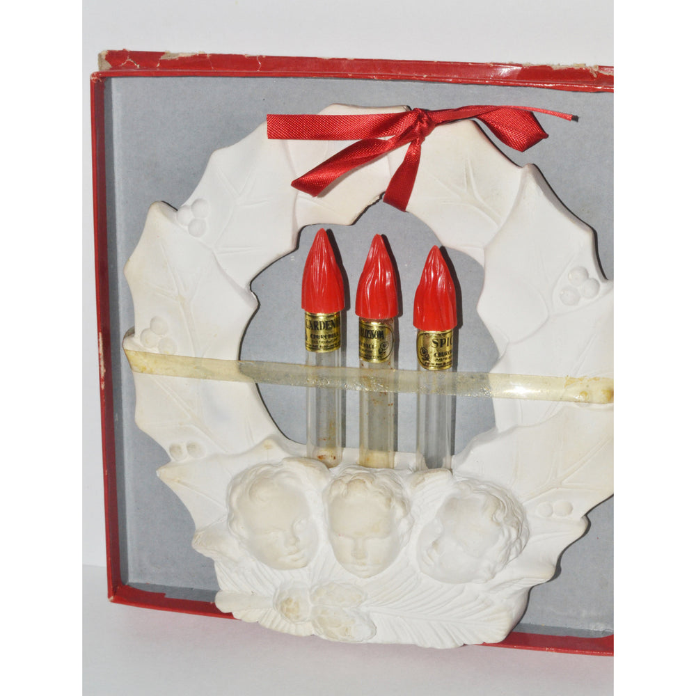 Vintage Holiday Wreath Perfume Set By Churchhill