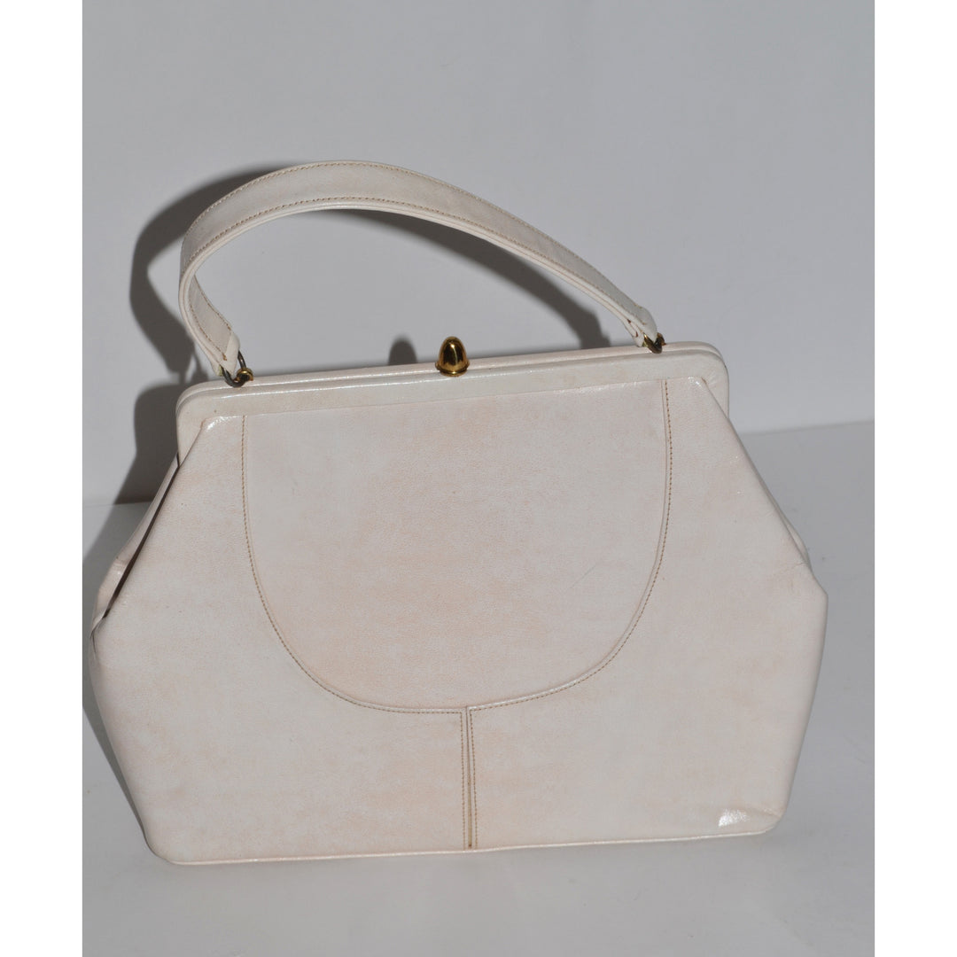 Vintage Beige Leather Handbag