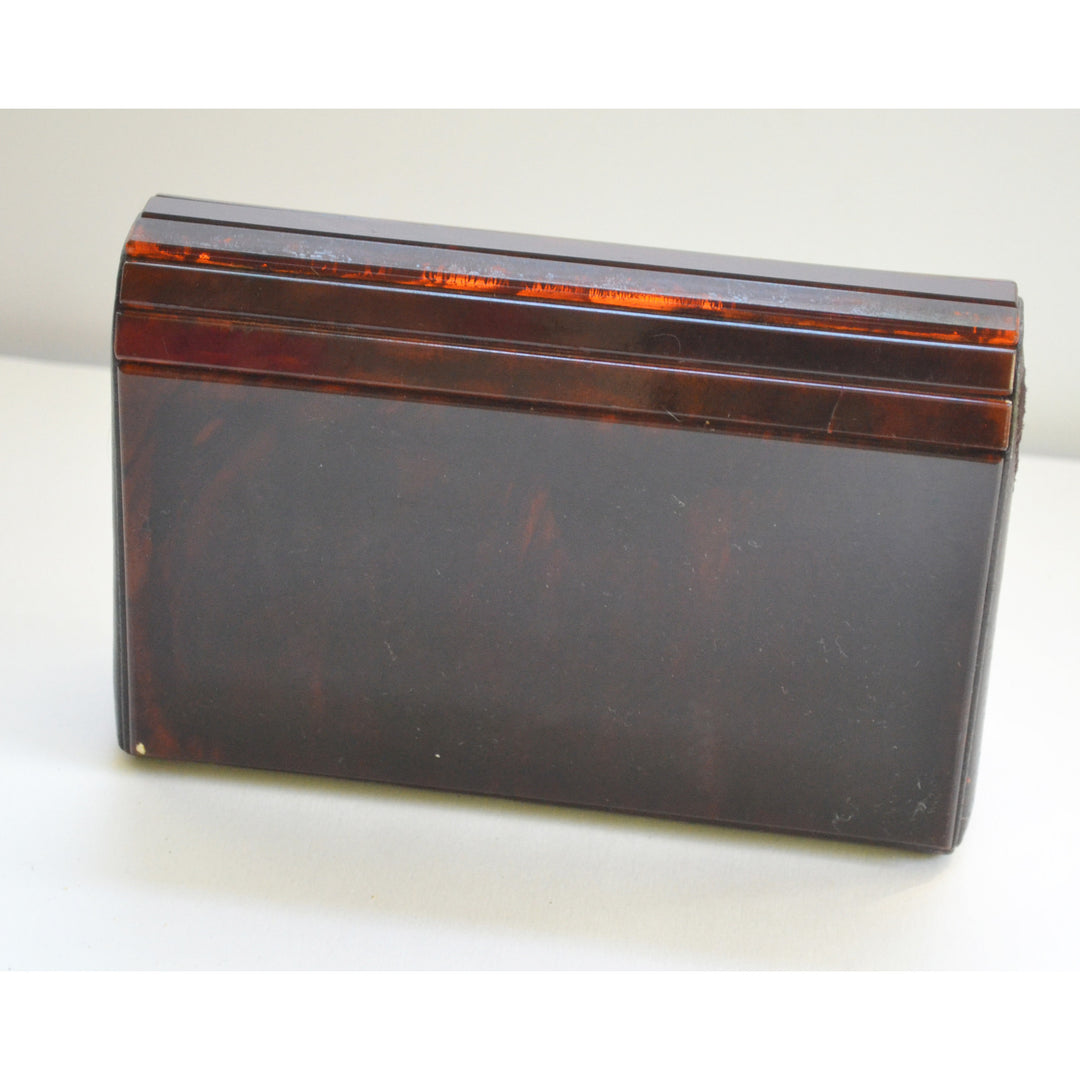 Vintage Brown Lucite Clutch Purse By Delill