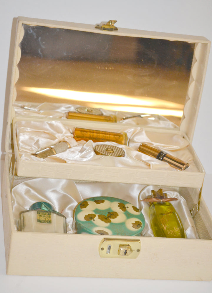 Vintage Emeraude By Coty Jewelry Box Fragrance Set