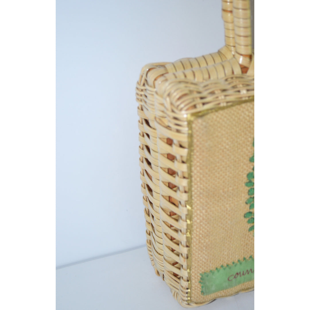 Vintage Family Tree Wicker Purse By Saks Fifth Avenue