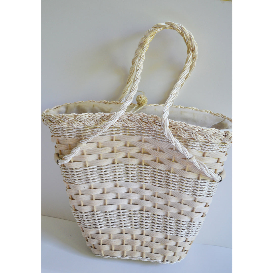 Vintage Vegetable & Fruit Wicker Purse