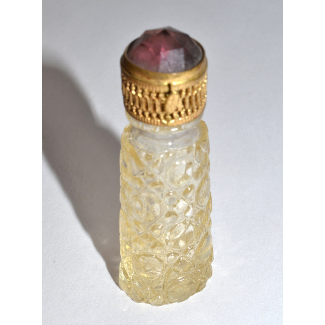 Irice Czechoslavakian Amethyst Jeweled Perfume Purse Bottle