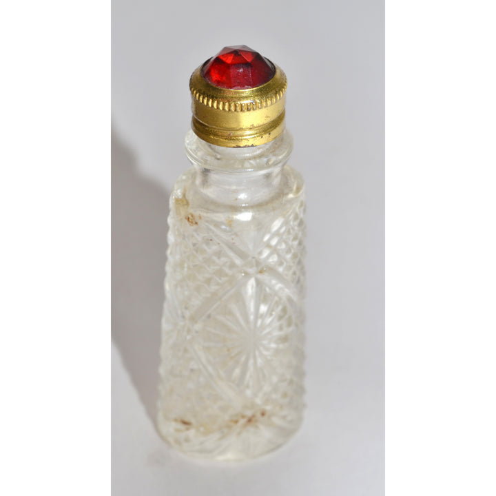 Vintage Red Jeweled Top Perfume Purse Bottle