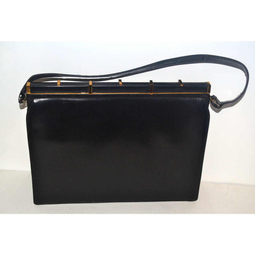 Vintage Black Leather Purse By Jerry Moss Holiday 