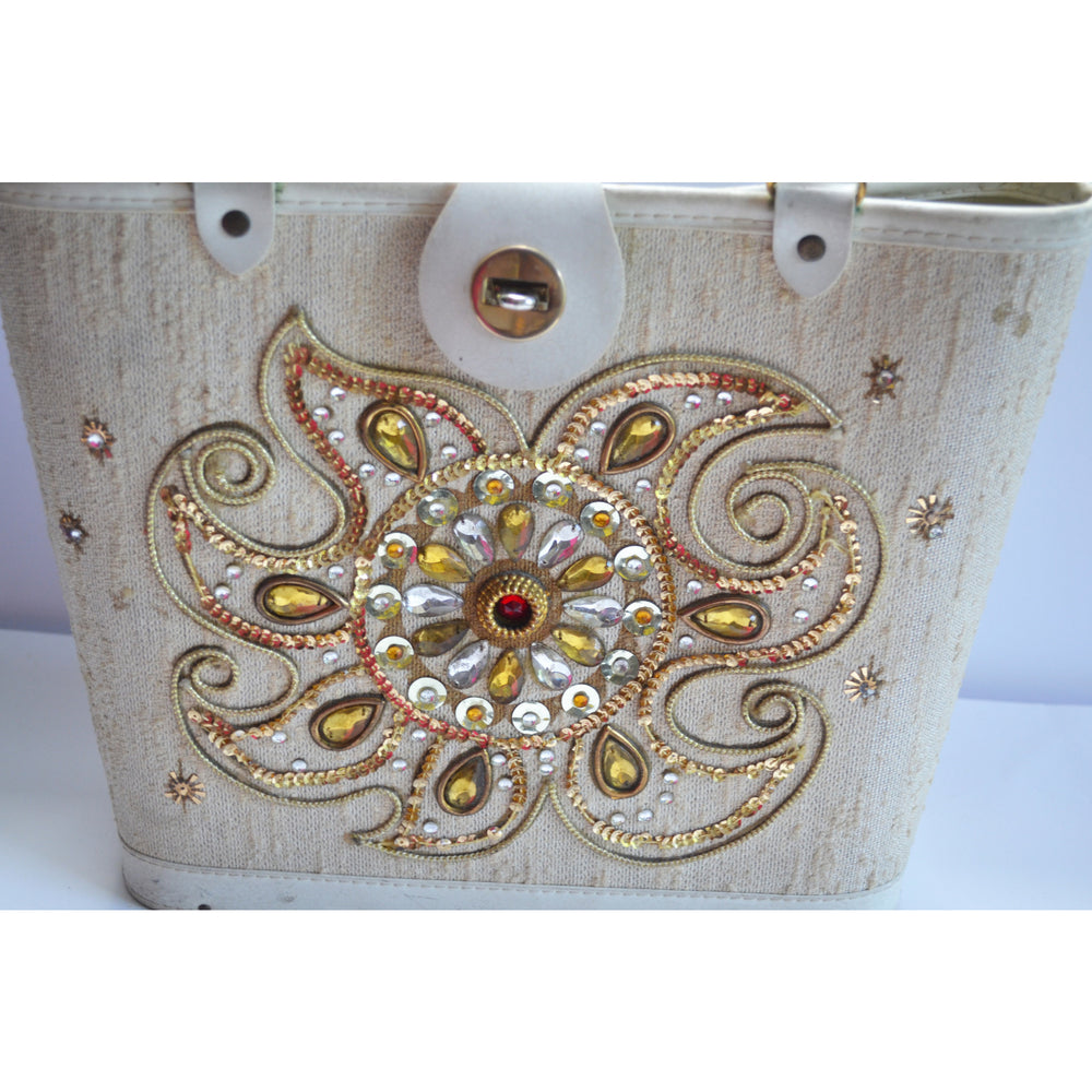 Vintage Jeweled Bucket Purse