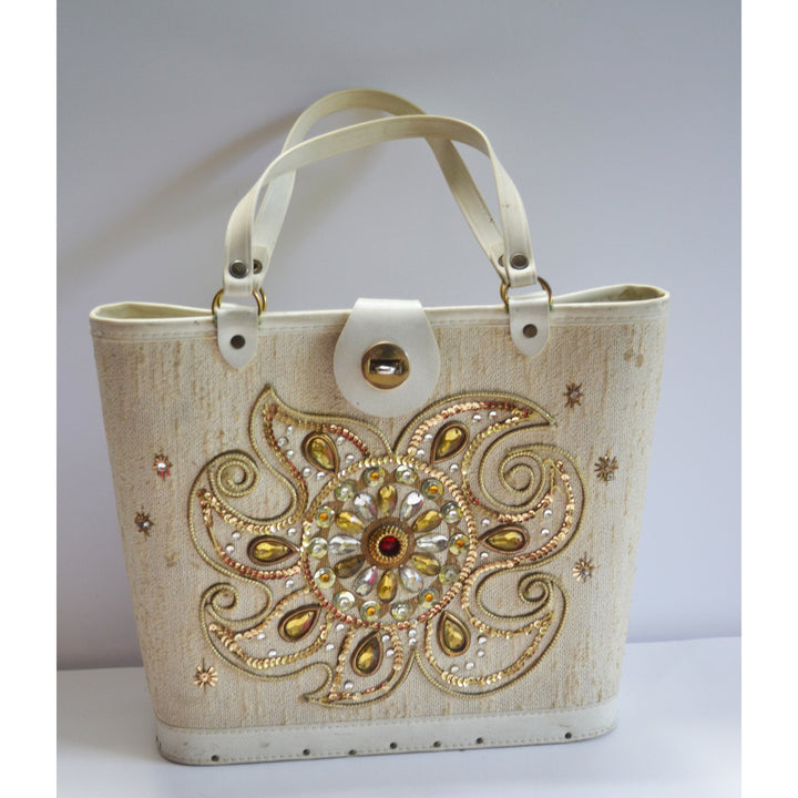 Vintage Jeweled Bucket Purse