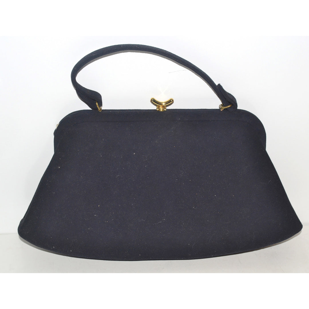 Vintage Navy Suede Purse By Kessler 