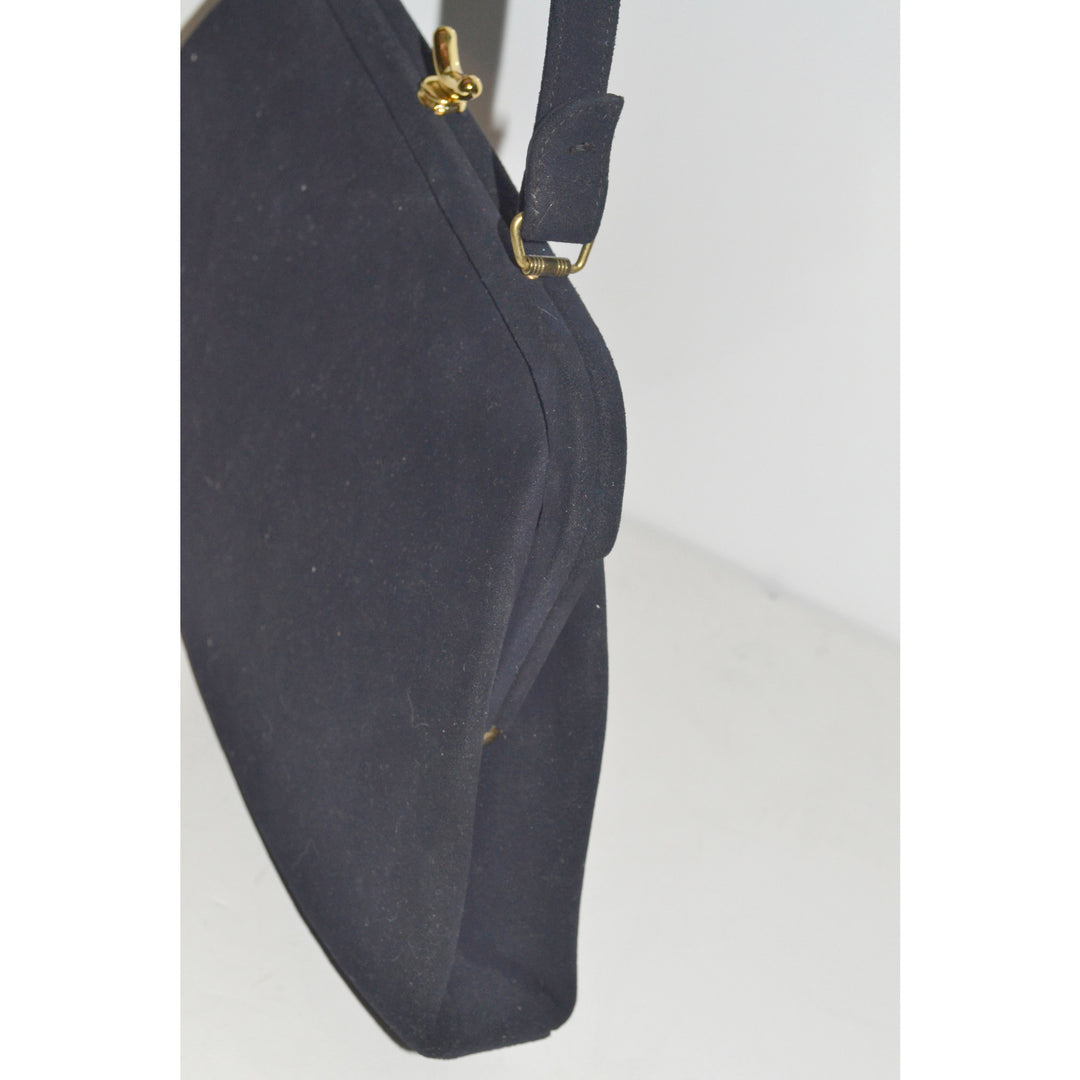 Vintage Navy Suede Purse By Kessler 