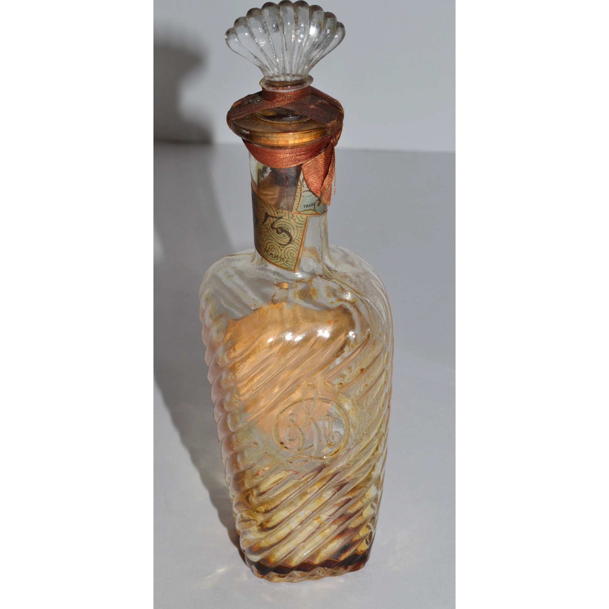 Antique Circa 1890 Lazell Lavender Toilet Water Bottle 6.25 Inch