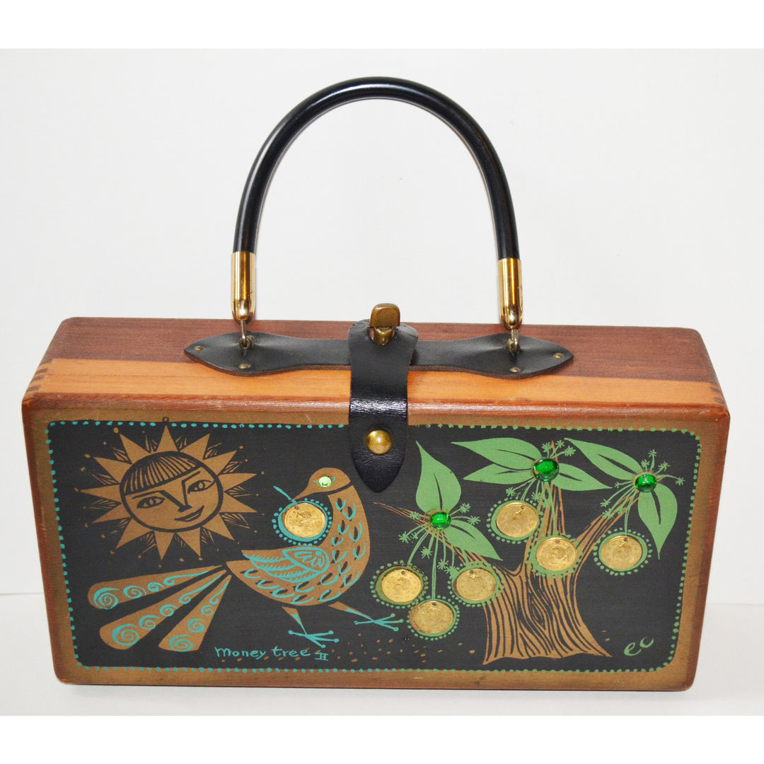 Vintage Money Tree II Wooden Box Purse By Enid Collins