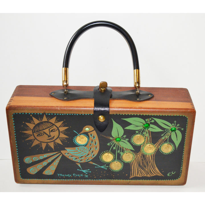 Vintage Money Tree II Wooden Box Purse By Enid Collins