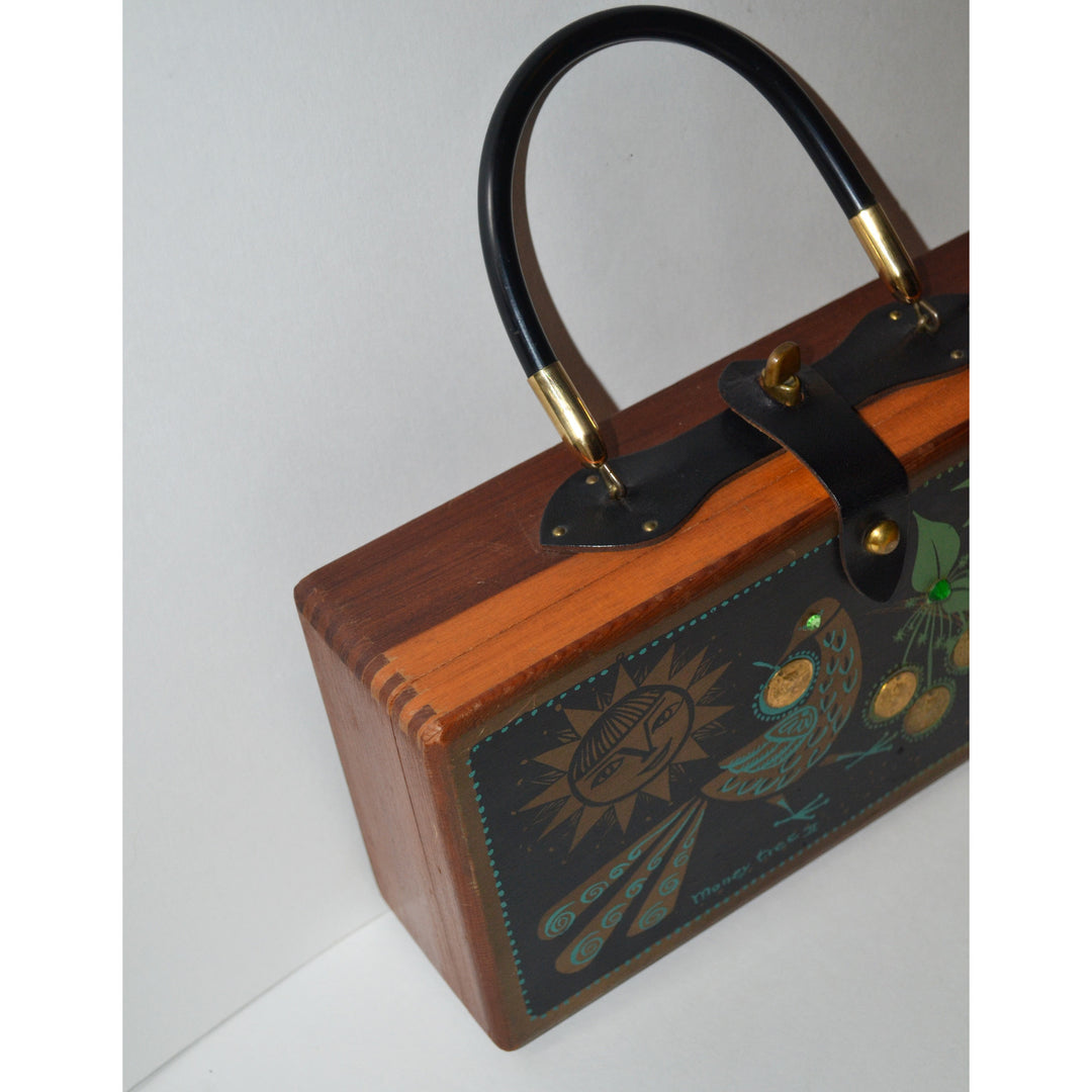 Vintage Money Tree II Wooden Box Purse By Enid Collins