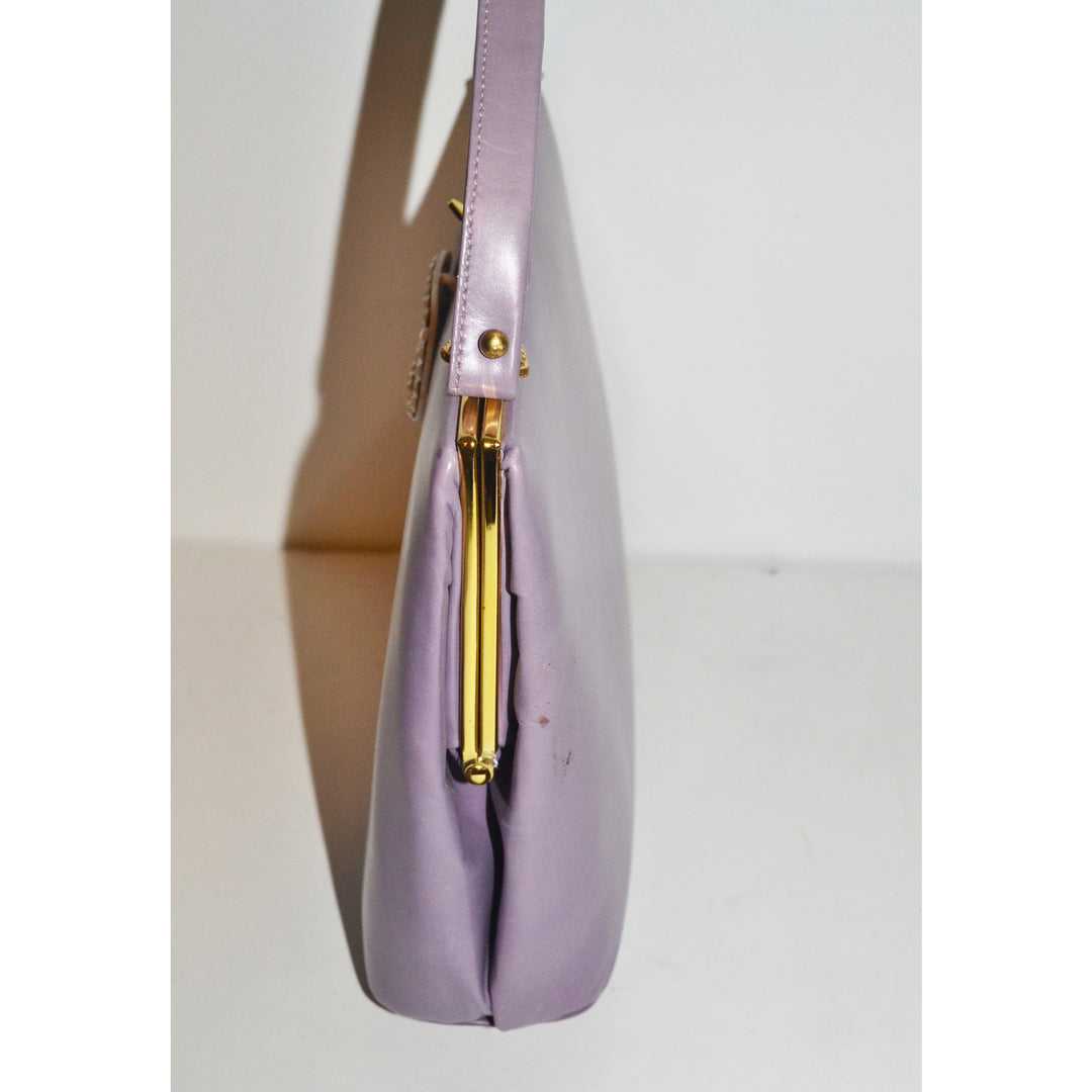 Vintage Lilac Leather Purse By Nicholas Reich 